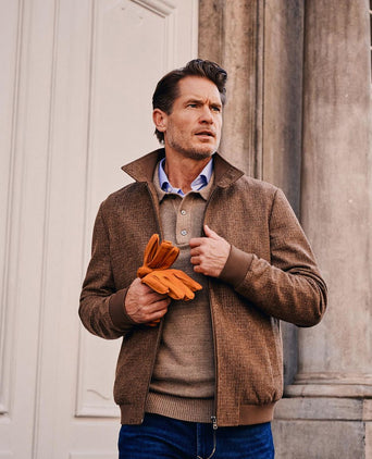 Herritage jack wool blend pepita bruin