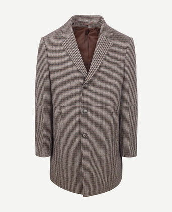 Suitable coat wol pepita beige camel | Slim-fit