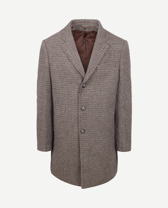 Coat wol pepita beige camel
