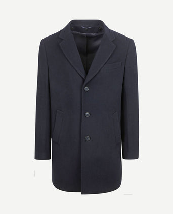 Coat wol twill donkerblauw