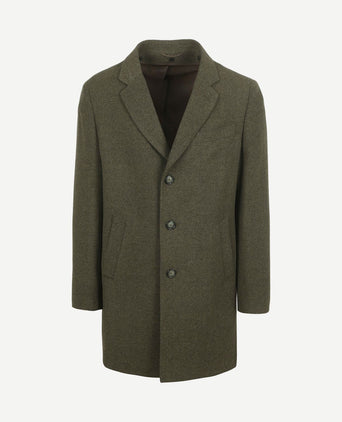 Coat wol twill donkergroen