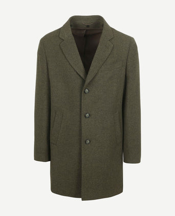 Coat wol twill donkergroen