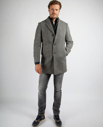 Coat wol pepita pepper grey