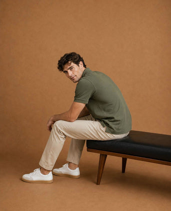 The rene poloshirt olijfgroen