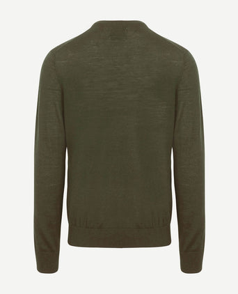 King essentials the john pullover merino army groen | Regular-fit