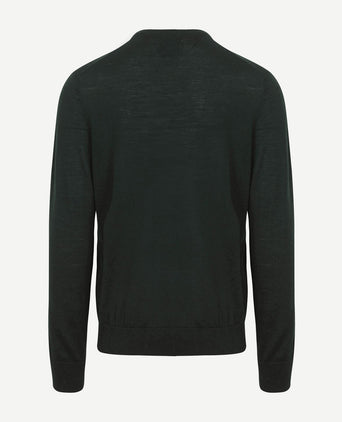 King essentials the john pullover merino donkergroen | Regular-fit