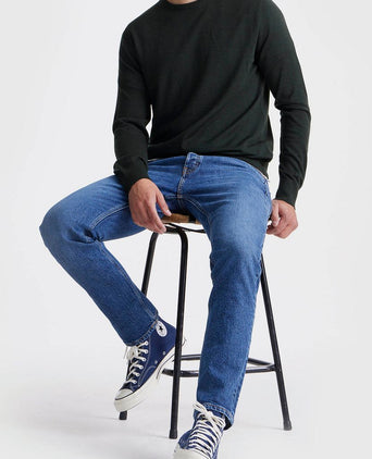 King essentials the john pullover merino donkergroen | Regular-fit