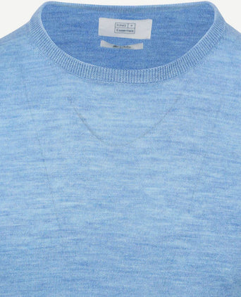King essentials the john pullover merino lichtblauw | Regular-fit