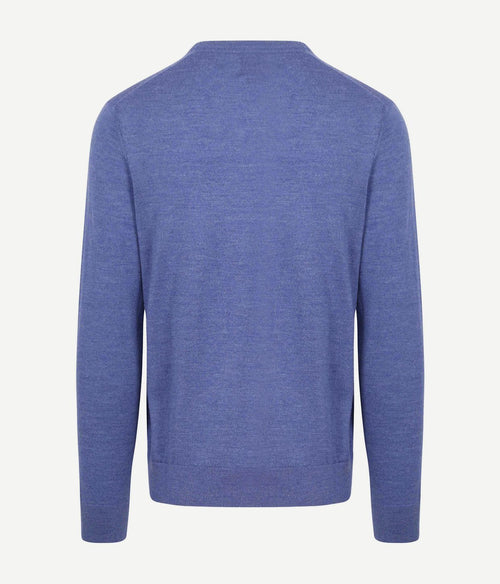 King essentials the john pullover merino mid blauw | Regular-fit