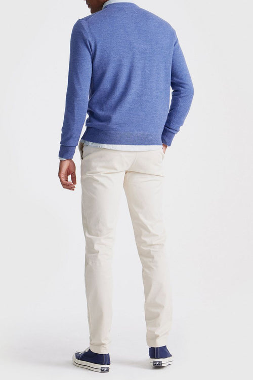 King essentials the john pullover merino mid blauw | Regular-fit