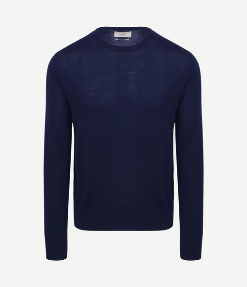 The john pullover merino donkerblauw