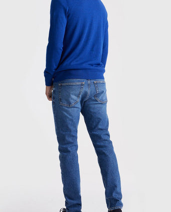 King essentials the john pullover merino royal blauw | Regular-fit