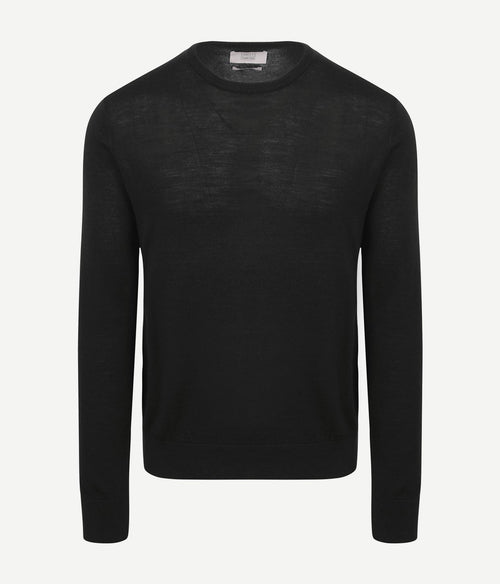 King essentials the john pullover merino zwart | Regular-fit
