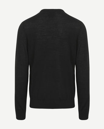 King essentials the john pullover merino zwart | Regular-fit