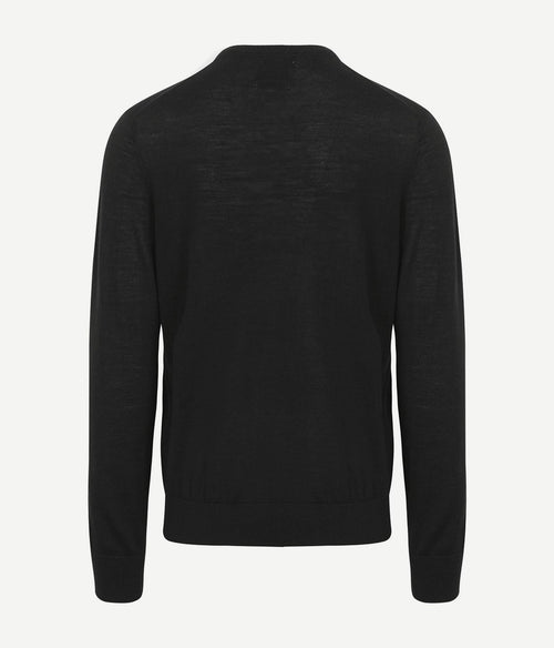 King essentials the john pullover merino zwart | Regular-fit