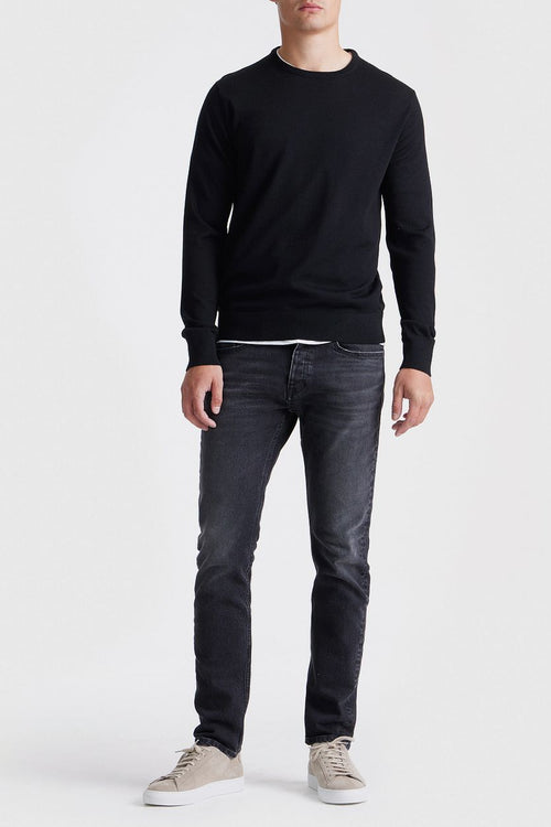 King essentials the john pullover merino zwart | Regular-fit
