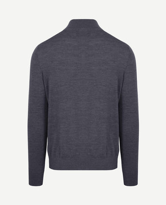 The michael halve rits pull merino antraciet