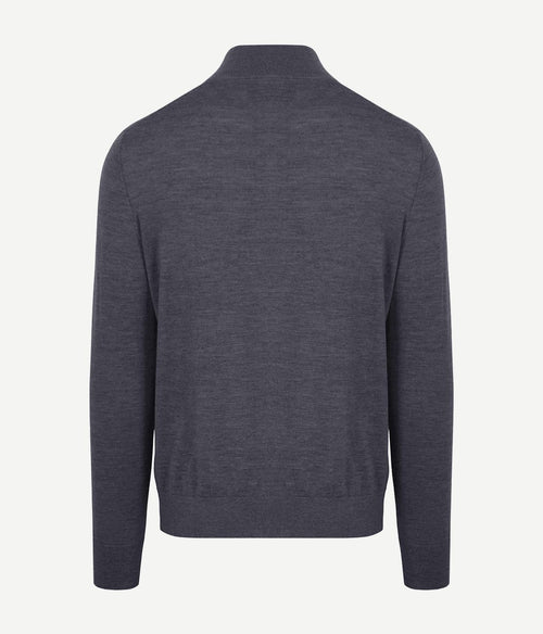King essentials the michael halve rits pull merino antraciet | Regular-fit