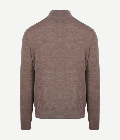 King essentials the michael halve rits pull merino bruin | Regular-fit