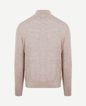 The michael halve rits pull merino greige