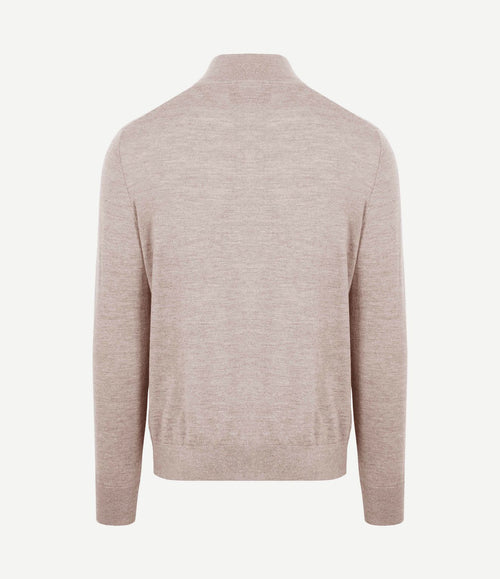 The michael halve rits pull merino greige