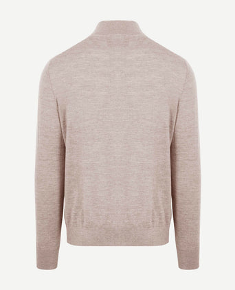 King essentials the michael halve rits pull merino greige | Regular-fit