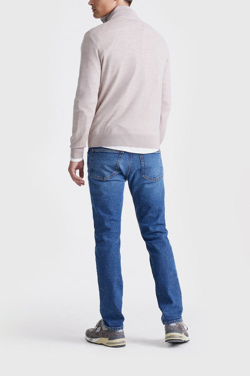 King essentials the michael halve rits pull merino greige | Regular-fit