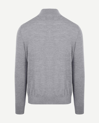 King essentials the michael halve rits pull merino grijs | Regular-fit