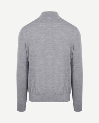 The michael halve rits pull merino grijs