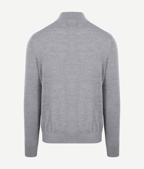 King essentials the michael halve rits pull merino grijs | Regular-fit