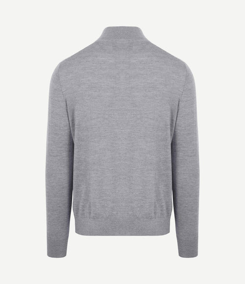 The michael halve rits pull merino grijs