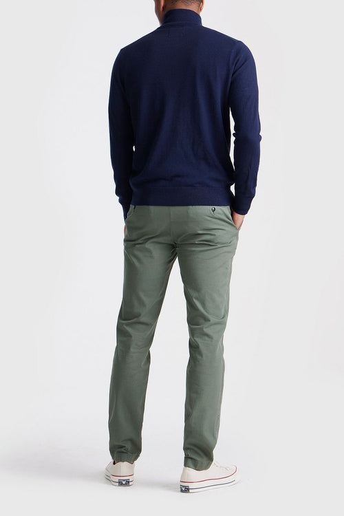 King essentials the michael halve rits pull merino donkerblauw | Regular-fit