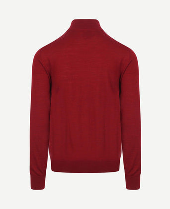 The michael halve rits pull merino rood
