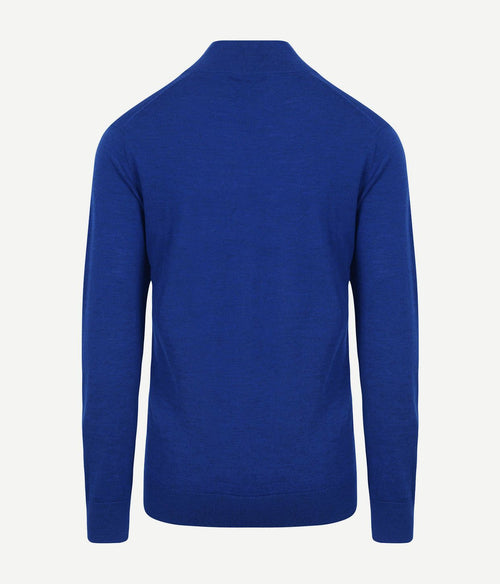 King essentials the michael halve rits pull merino royal blauw | Regular-fit