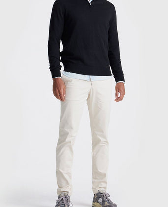 King essentials the michael halve rits pull merino zwart | Regular-fit