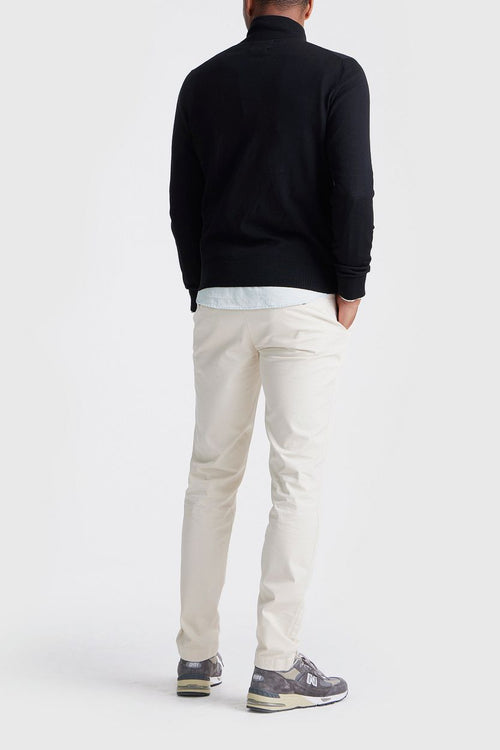 King essentials the michael halve rits pull merino zwart | Regular-fit