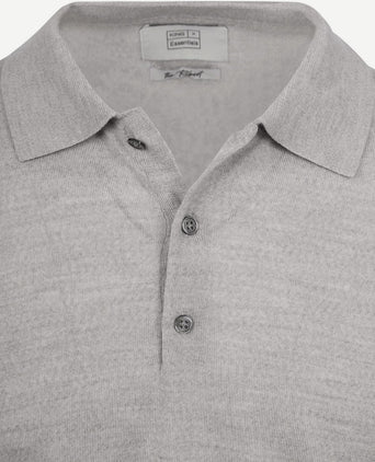 King essentials the robert long sleeve poloshirt merino grijs