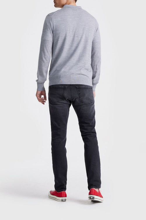 King essentials the robert long sleeve poloshirt merino grijs