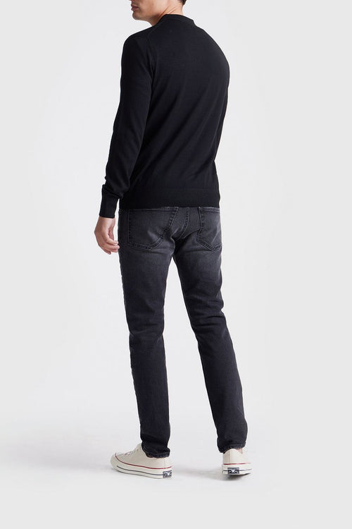 King essentials the robert long sleeve poloshirt merino zwart
