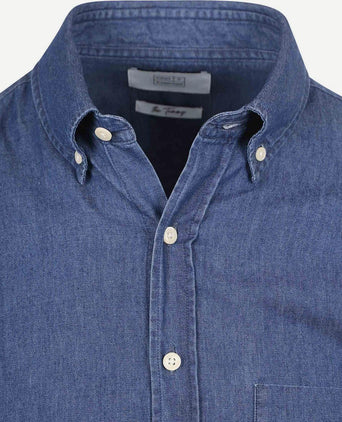 King essentials the tommy denim overhemd chambray blauw | Regular-fit