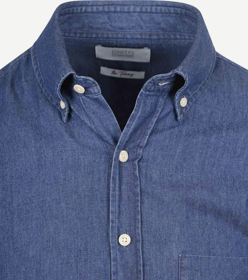 King essentials the tommy denim overhemd chambray blauw | Regular-fit