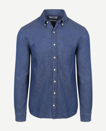 King essentials the tommy denim overhemd chambray blauw | Regular-fit