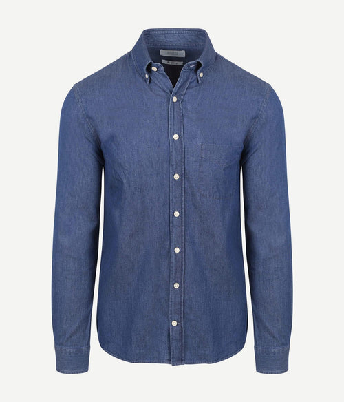 King essentials the tommy denim overhemd chambray blauw | Regular-fit
