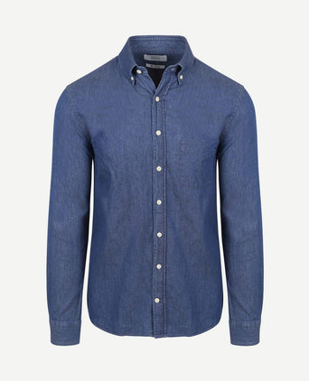 The tommy denim overhemd chambray blauw
