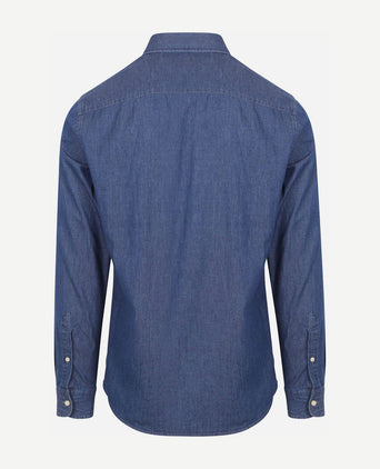 King essentials the tommy denim overhemd chambray blauw | Regular-fit