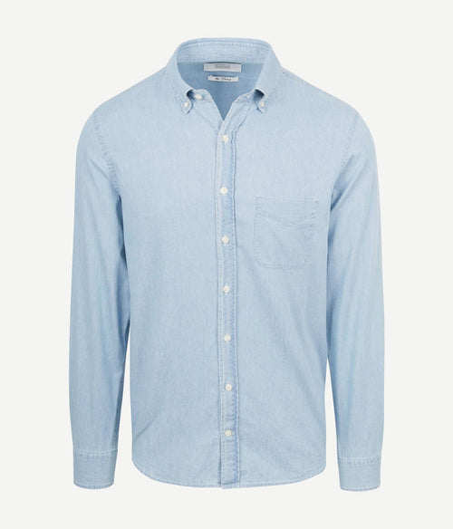 King essentials the tommy denim overhemd chambray lichtblauw | Regular-fit