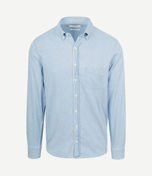 The tommy denim overhemd chambray lichtblauw