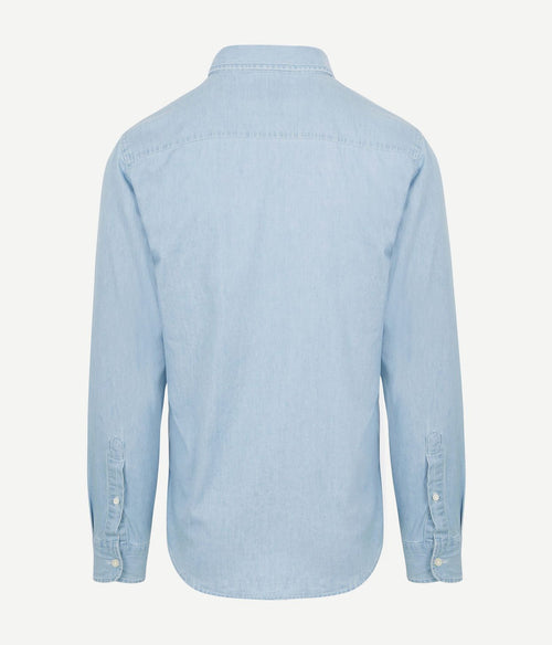 King essentials the tommy denim overhemd chambray lichtblauw | Regular-fit