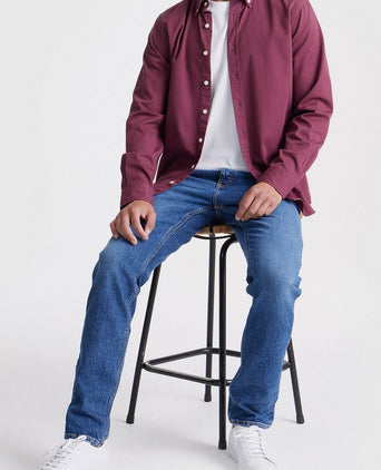 King essentials the tommy overhemd bordeaux | Regular-fit