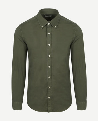 King essentials the tommy overhemd olijfgroen | Regular-fit